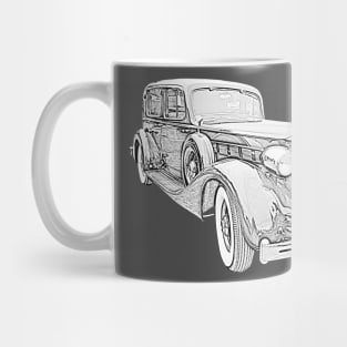 Packard Eight 1930s American classic car monochrome Mug